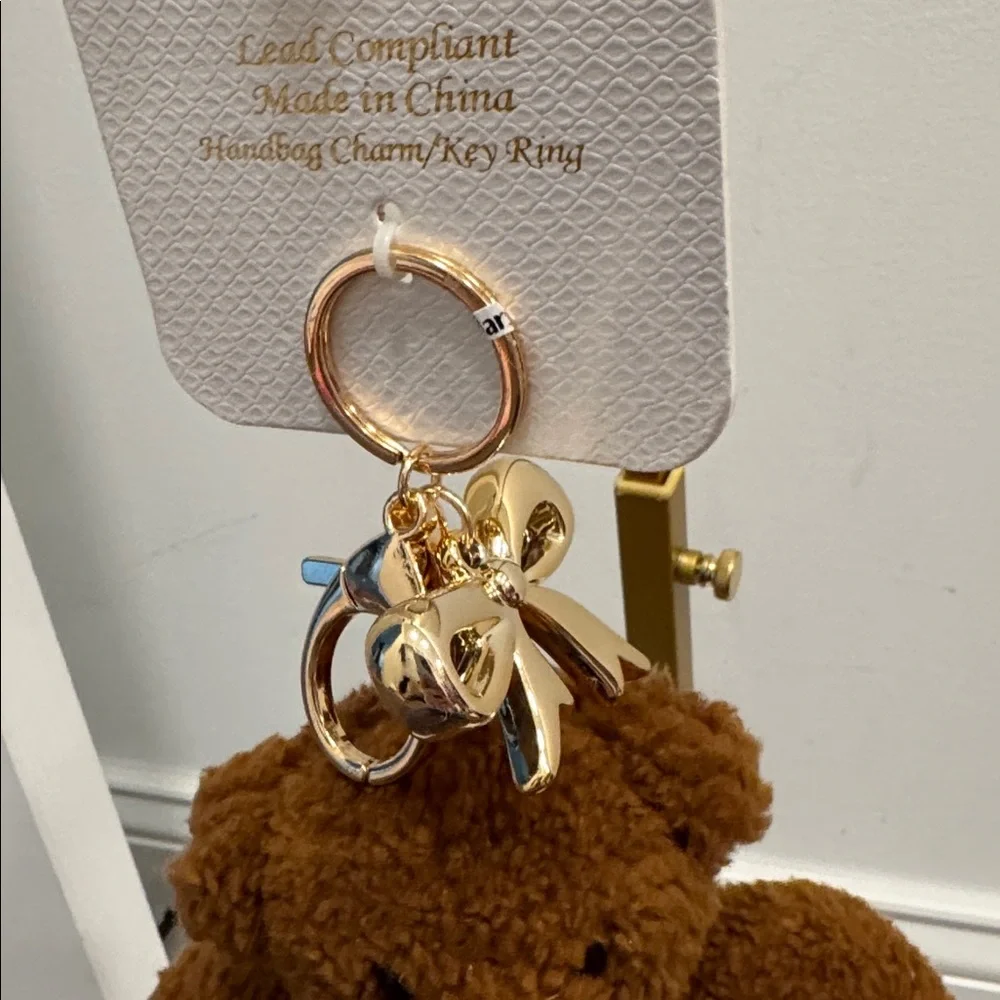 Natasha Brown Teddy Bear Bag Charm key chain NWT - Picture 2 of 3